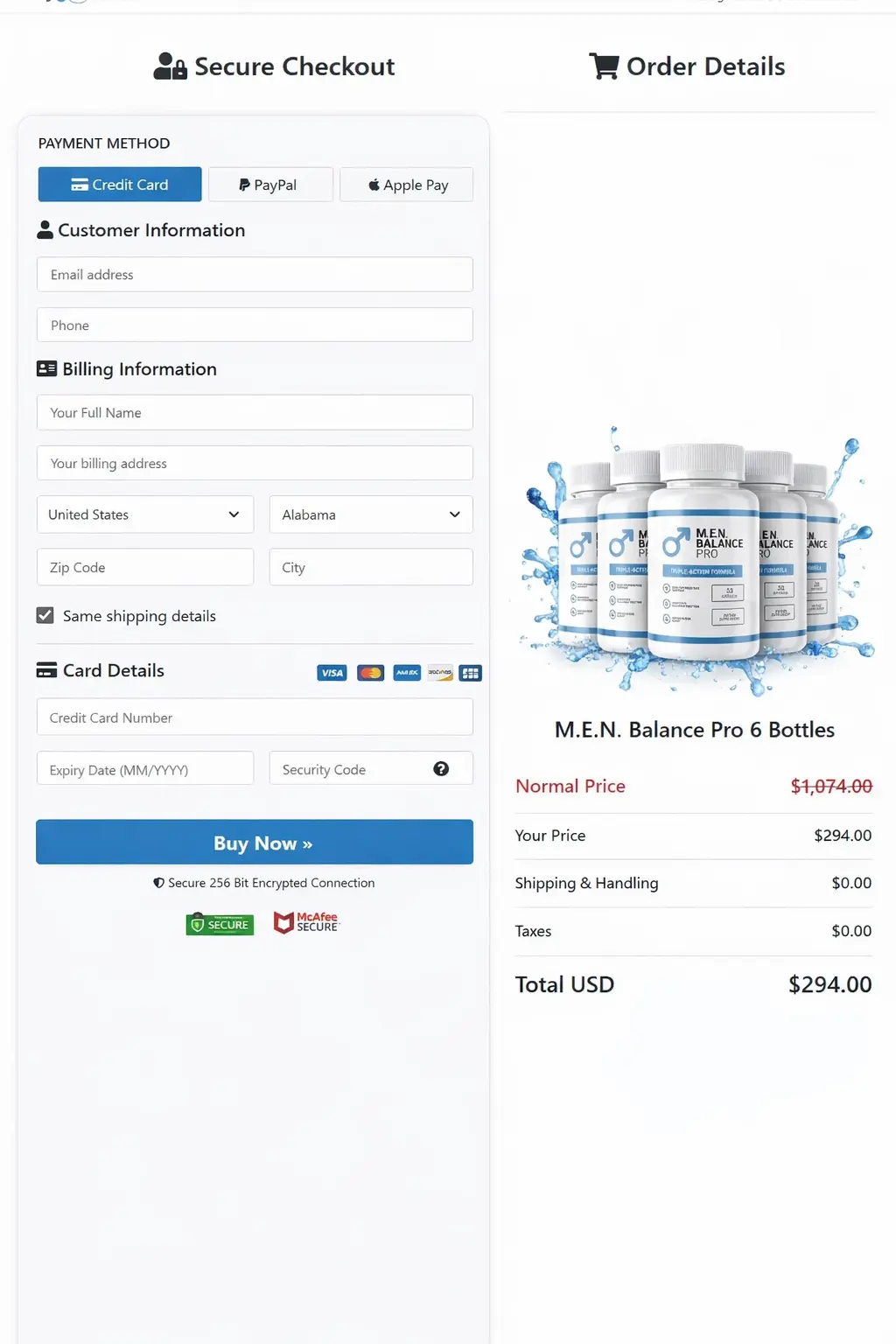 Secure Checkout Form